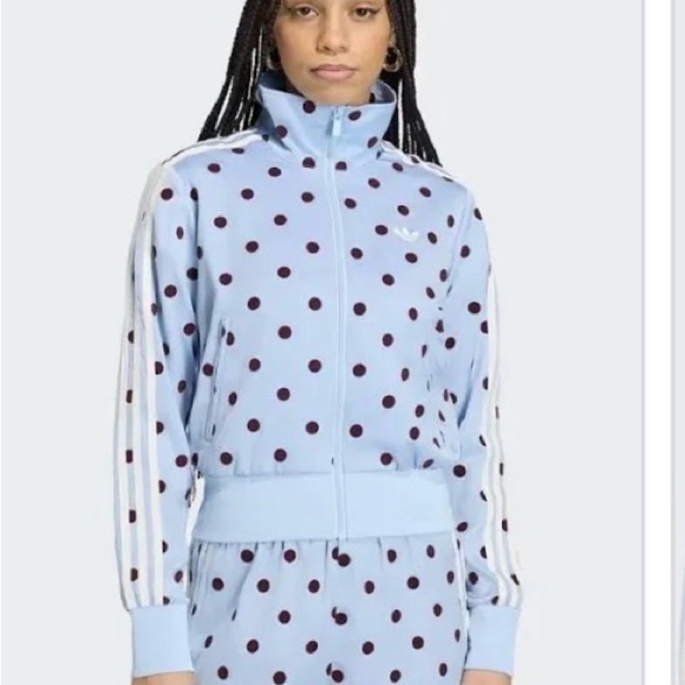 adidas Light Blue Polka Dots Jacket